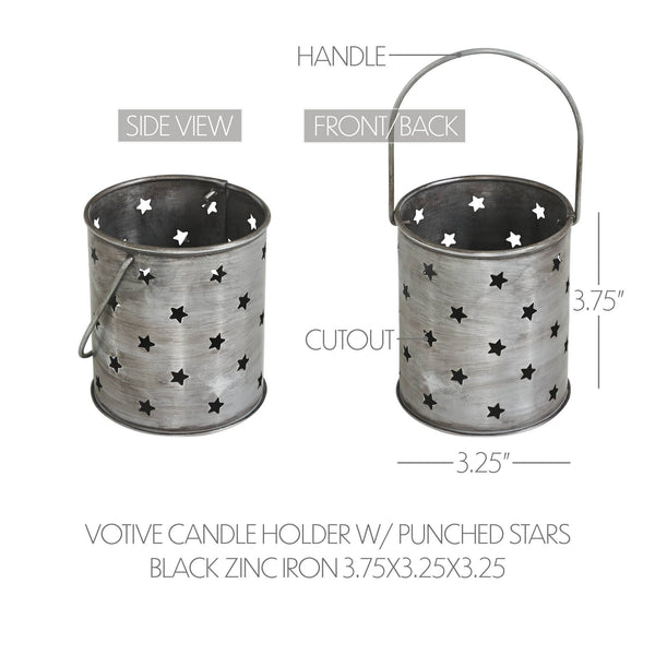 Twinkling Star Brushed Metal Candle Holder