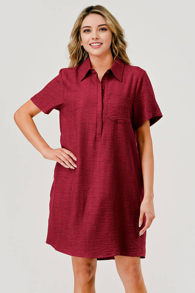 Ellie Casual Collared Game Day Shift Dress