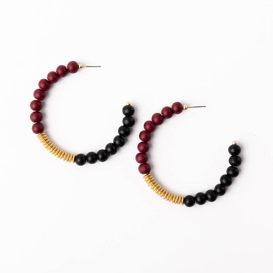 Kelly Garnet & Black Earrings