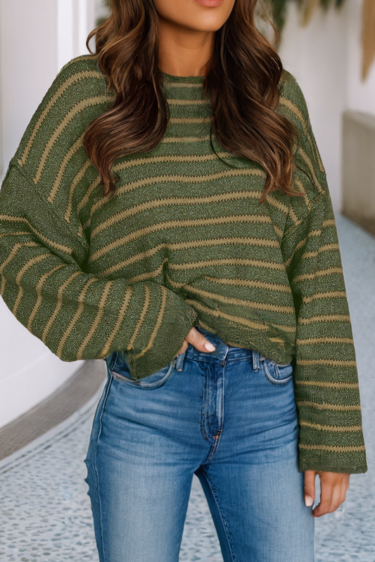 Forest Green Stripe Sweater*