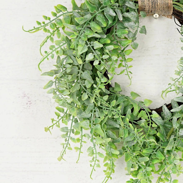 Heart Wreath-Flocked soft touch Fern 14"