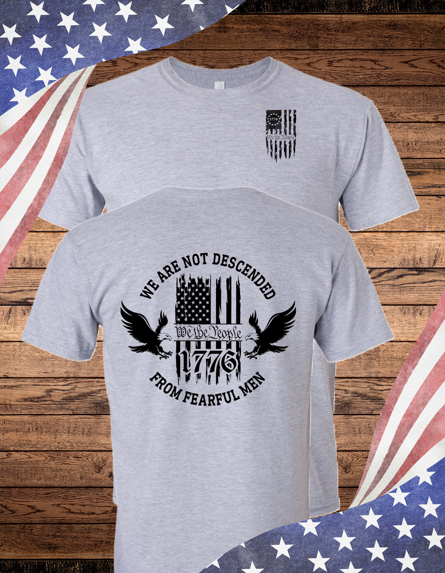 1776...We The People T Shirt/ Sport Gray