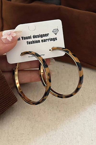 Leopard Stainless Alloy Hoop Earrings