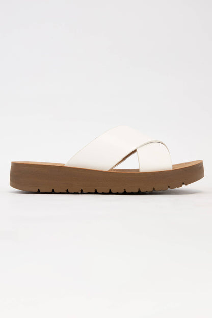 Soda Cross Strap Sandals Brown