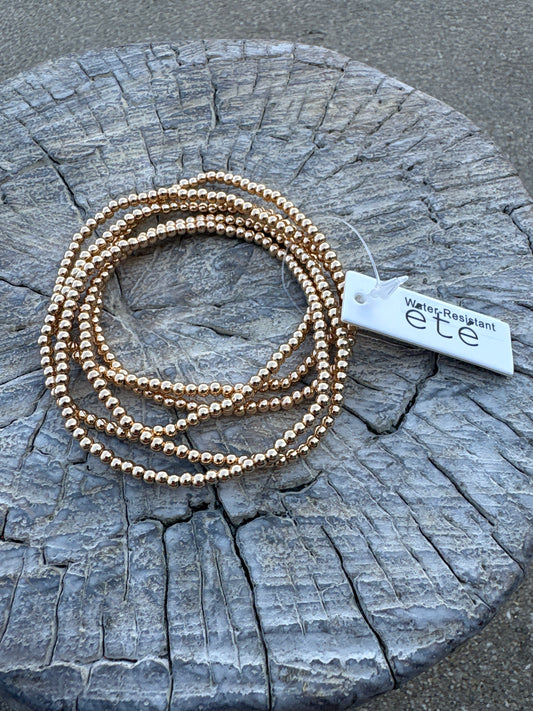Micro Gold Beaded Bracelet Stack