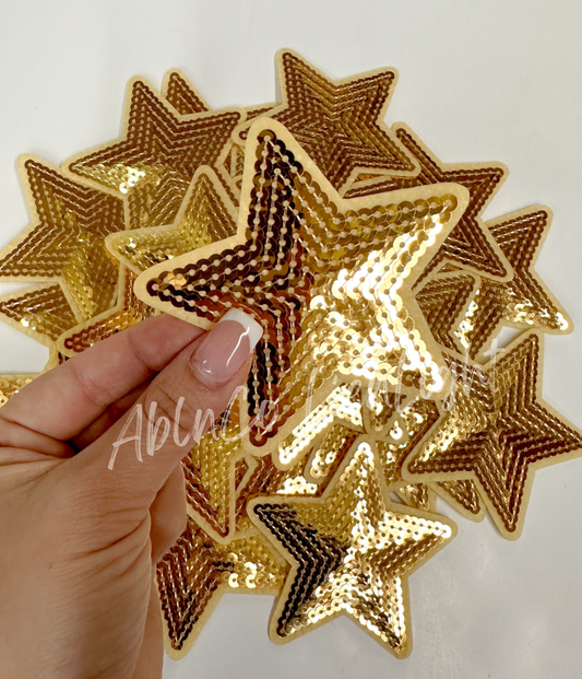 gold sequin star patch