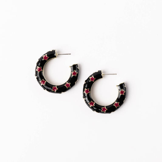 Justine Garnet & Black Earrings