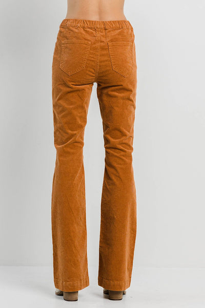 Caramel Corduroy Pull On Flare