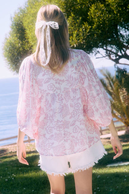 Peony Pink Wave Top