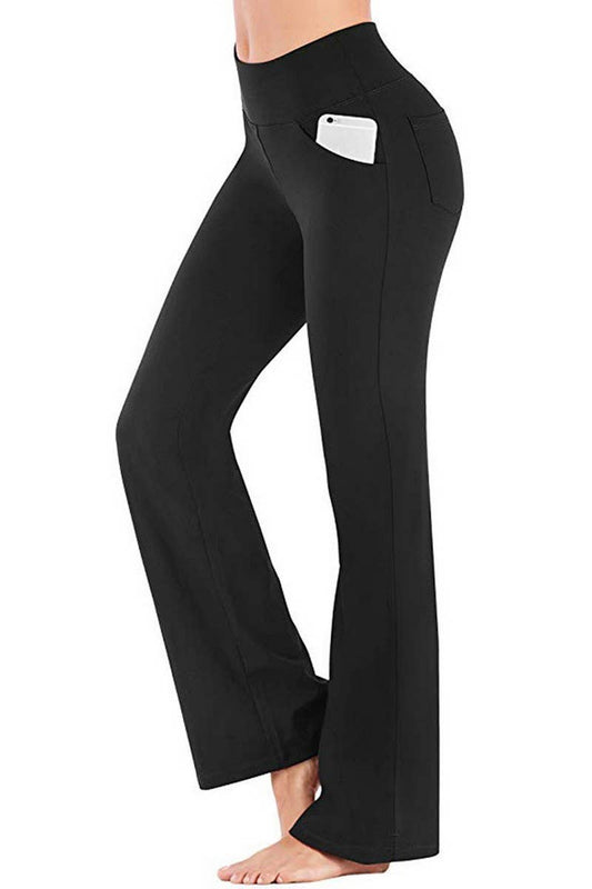 Women High Waist Flare Yoga Pants Black