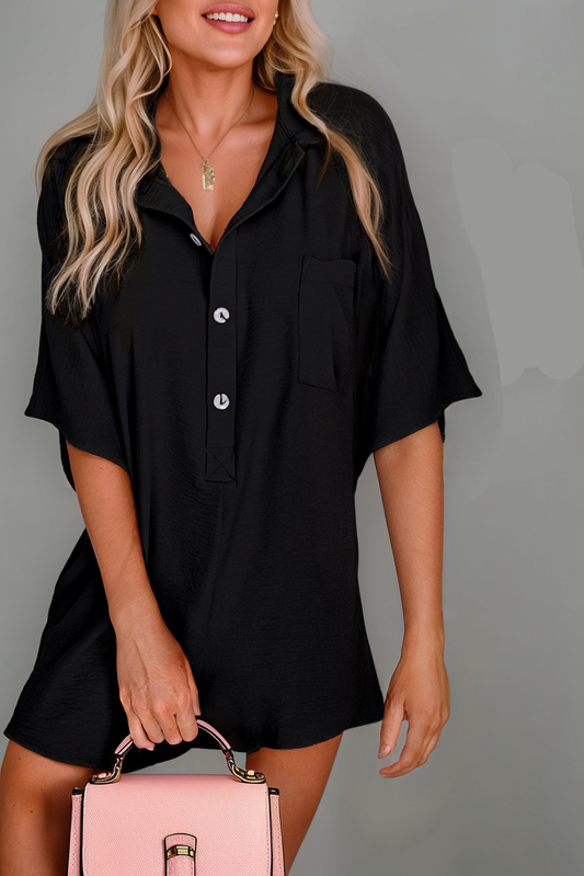 Airflow Black Collard Romper