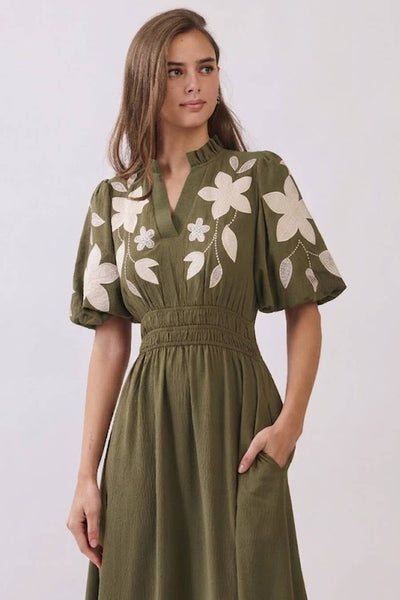 Thyme Embroidered Midi Dress