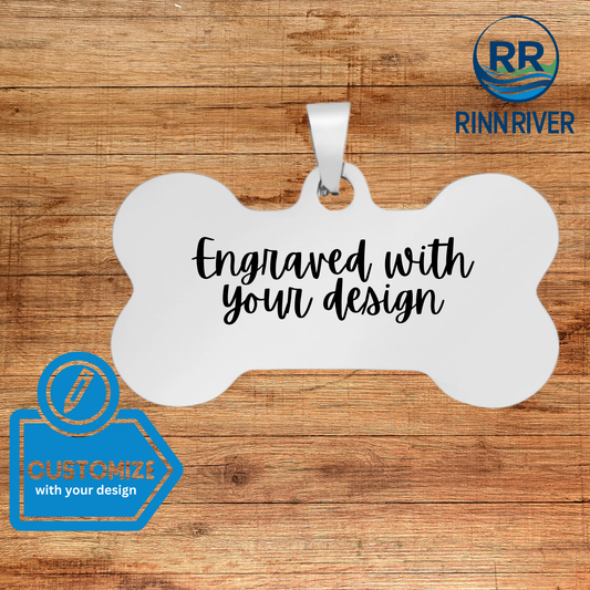 Dog Bone Pet Tag: Stainless Steel / Small