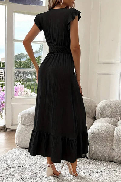 Summer V-Neck Maxi Dress Navy
