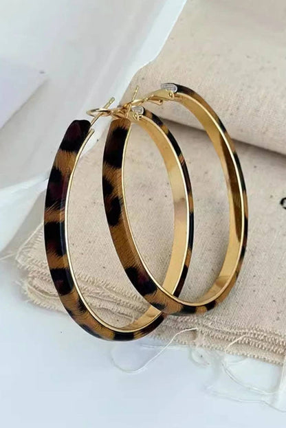 Leopard Stainless Alloy Hoop Earrings