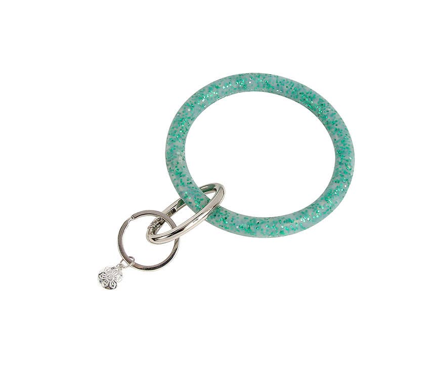 Glitter Silicone Bracelet Key Ring