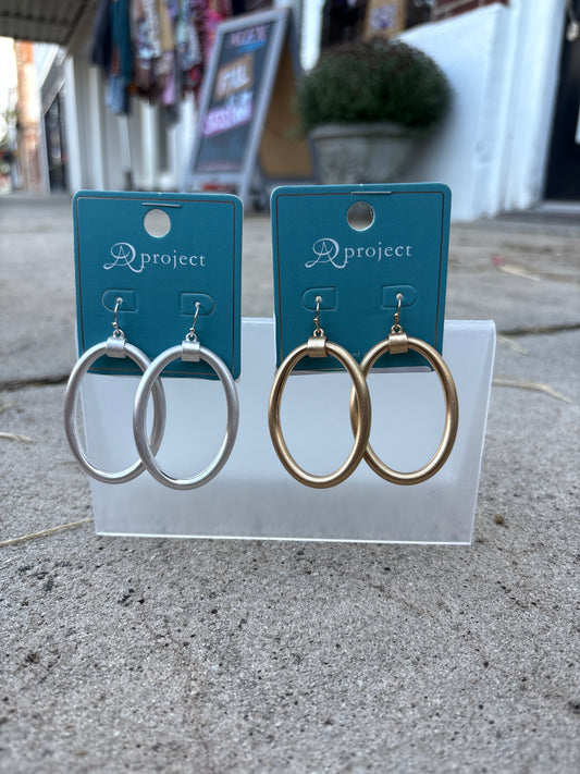 Chunky Oval Drop Earrings