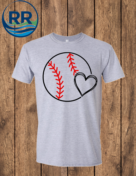 Graphic Heart Baseball Tee