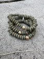 Gray Wooden Beads Bracelet Stack of 3