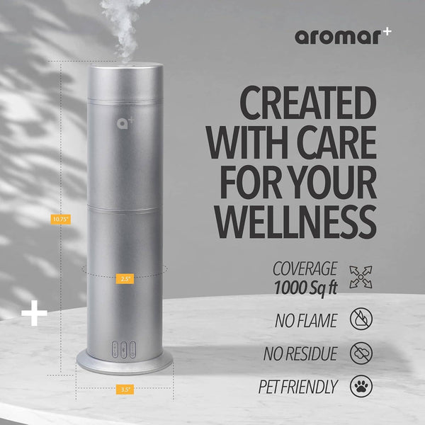 Aromar Plus - Cylinder Waterless Diffuser: White