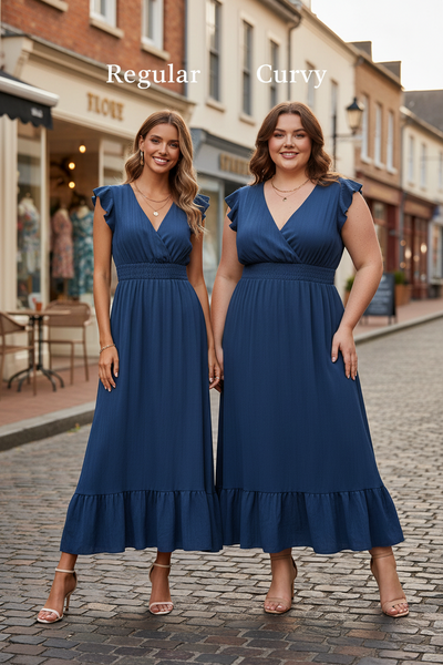 V-Neck Maxi Dress Navy