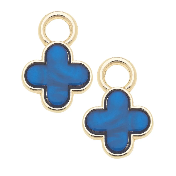 Teal Enamel Clover Huggie Charm