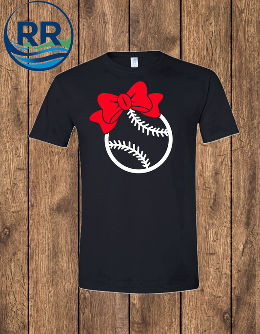 Red Bow Baseball Tee
