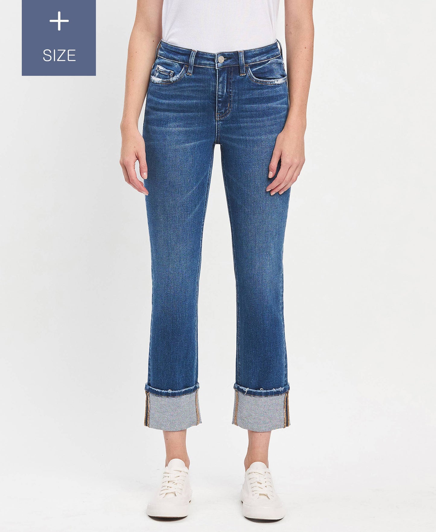 Vervet CUFFED SLIM STRAIGHT JEANS