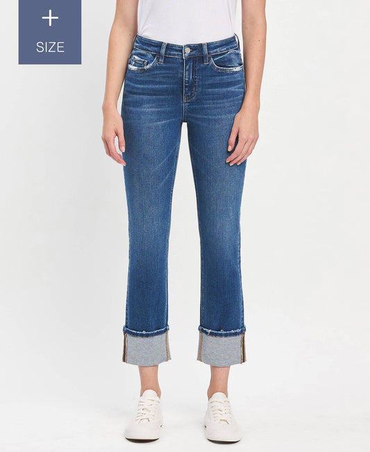 Vervet CUFFED SLIM STRAIGHT JEANS