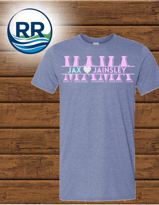Custom Names Pink and Blue Mama