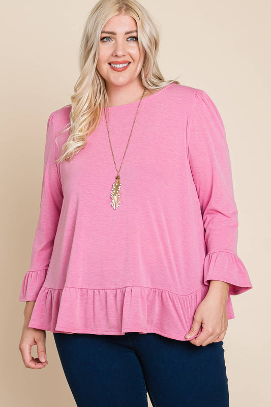 Bubblegum Pink Tulip Hem Top