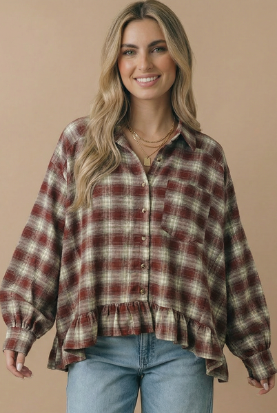 Check Plaid Button-Down Shirt