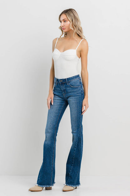 Jelly Jeans Mid Rise Flare with Side Detail*