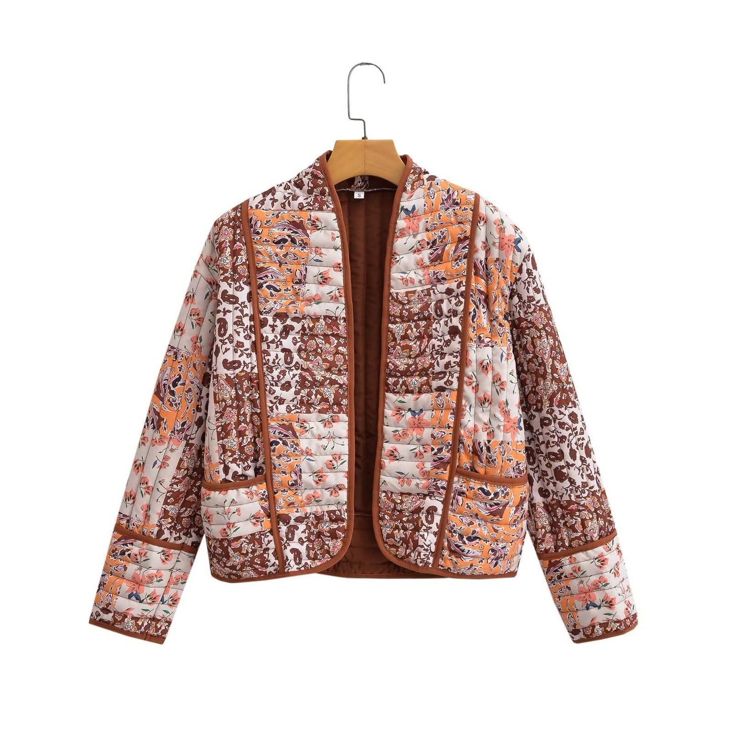 Maple Sugar Patchwork Cropped Quilted Jacket