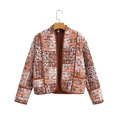 Maple Sugar Patchwork Cropped Quilted Jacket