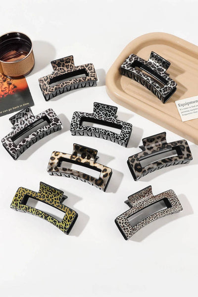 Leopard Print Large Hair Claw Clip