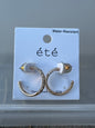 Rhinestone Mini Gold Hoop