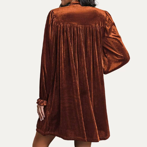Velvet Surplice Neck Dress