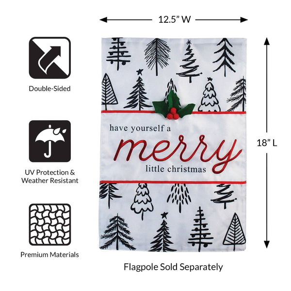 Merry Little Christmas Trees 2-Sided Garden Flag