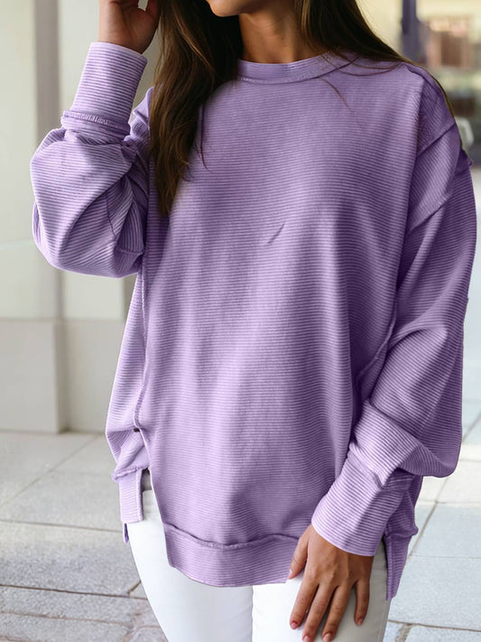 Lavendar Ribbed Baggy Pullover