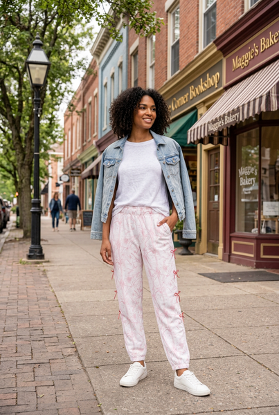 Simply Southern Pink Camo Embroidered Pants
