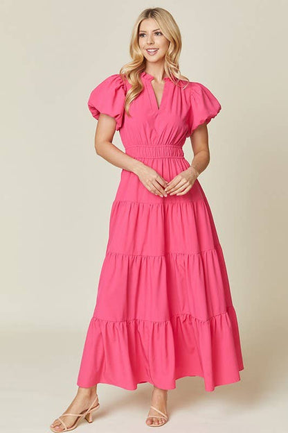 Doll Pink Tiered Maxi