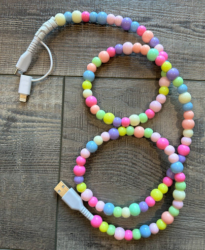 Beaded Phone Charger with Lightning & USB-C Cable*