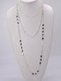 Layered Beaded Necklace: Silver