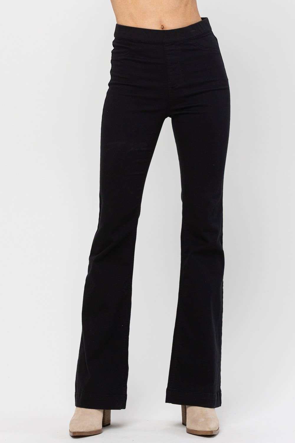 Jelly Jeans Pull On Black Flare