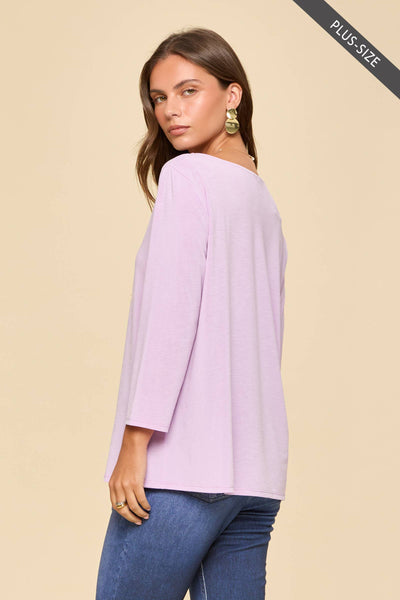 Lilac Round Neck Top Curvy