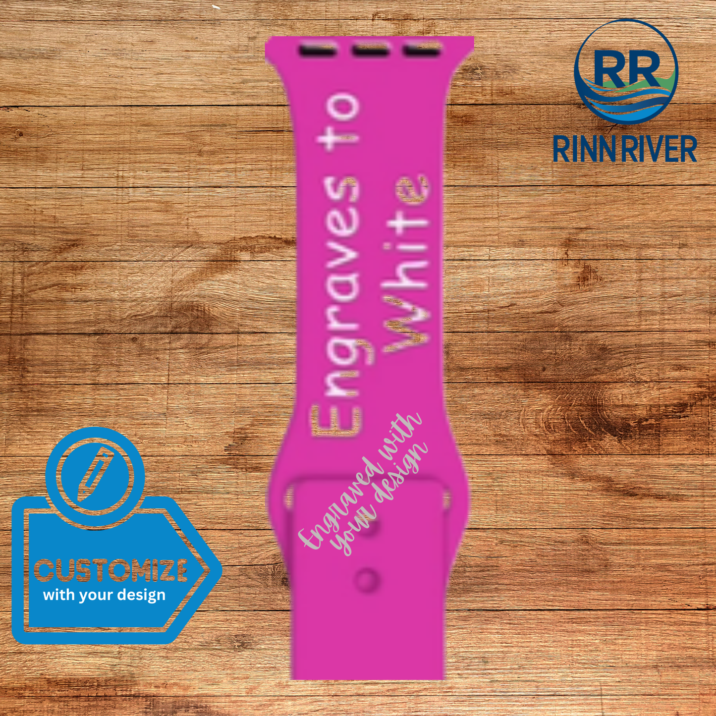 Dual Layer Silicone Apple Watch Band: Hot Pink