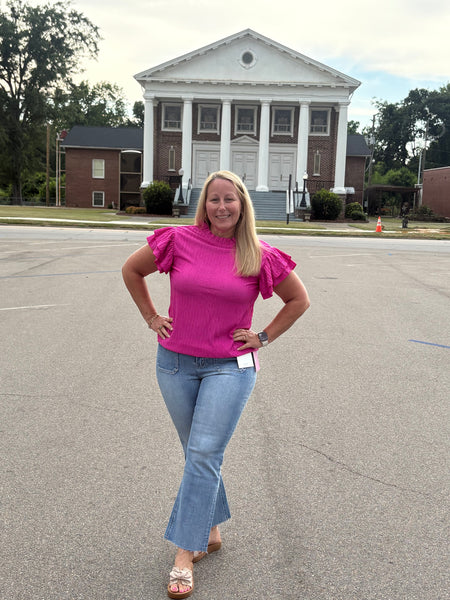 Dramatic Crinkle Pink Top