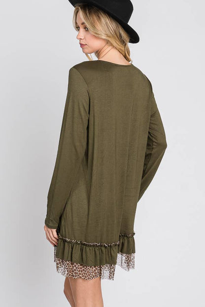 Olive Long Sleeve Tunic Dress