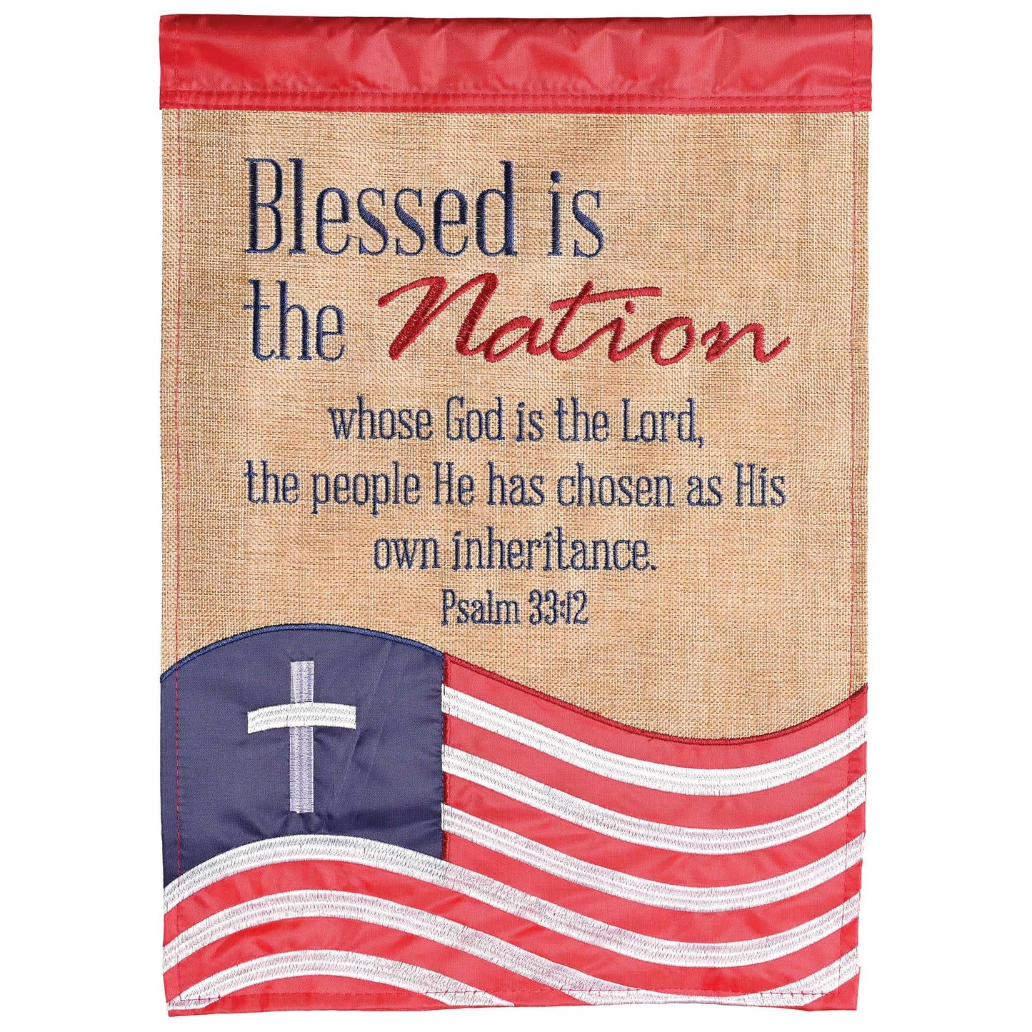 Garden Flag: Applique Blessed Nation